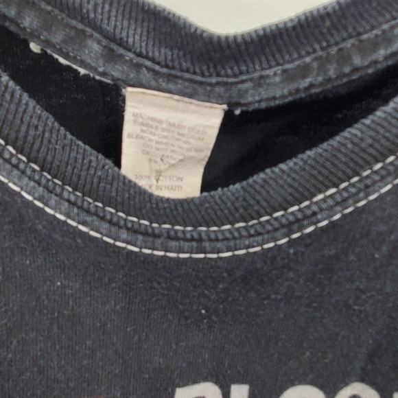 Men M Black Short Sleeve Round Neckline T-Shirt - Picture 2 of 3